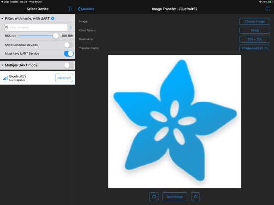Bluefruit Connect iPad screenshot 6 - Utilities app