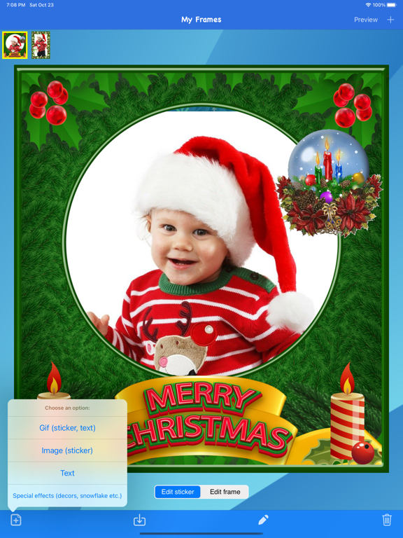 Christmas frames - Frame It! iPad screenshot 4 - Photo & Video app