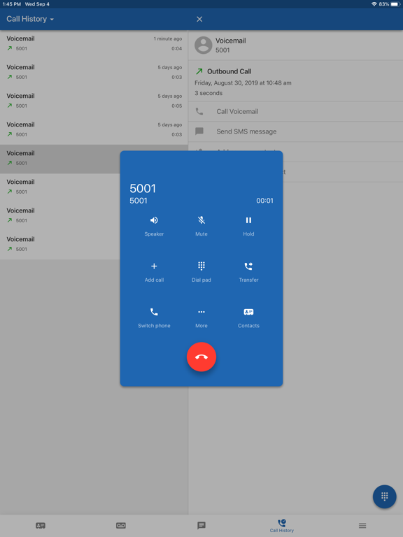 IntelliVoice FusionUC iPad screenshot 7 - Productivity app