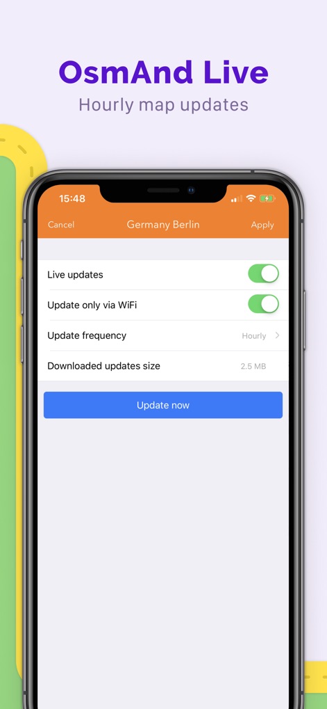 OsmAnd Maps Travel & Navigate - Profitez de mises à jour cartographiques ultra-fréquentes, avec une option de fréquence horaire et un contrôle des mises à jour en direct pour des données toujours précises.