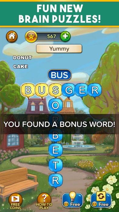 Word Balloons Word Search Game Screenshot