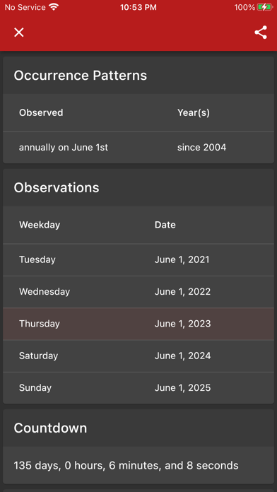 Checkiday - Holiday Calendar Screenshot