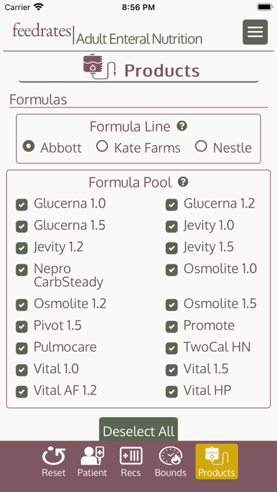 FeedRates - Adult Tube Feeding Screenshot