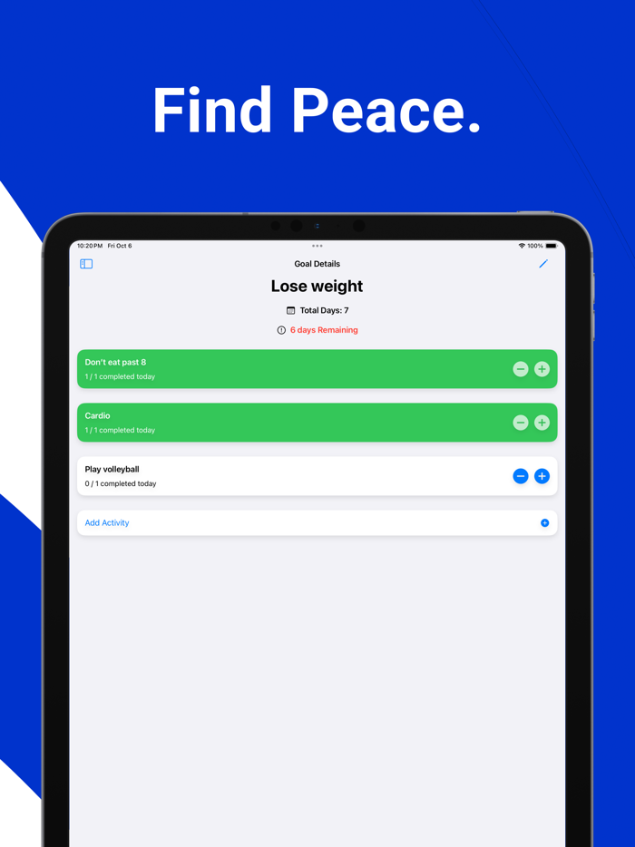 Goalie Goal and Habit Tracker
