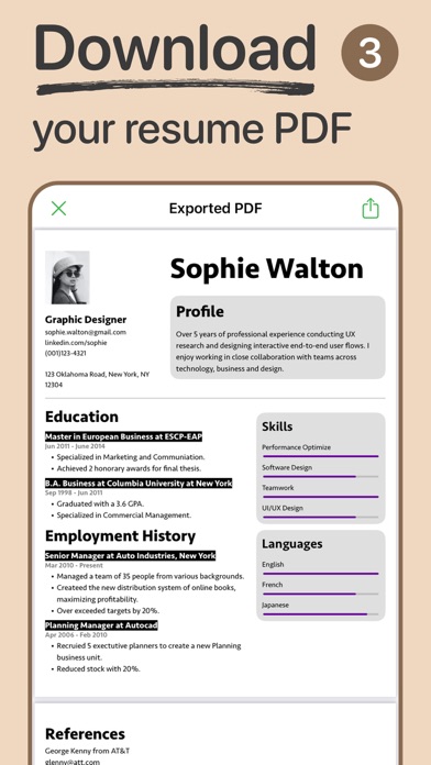 Resume Builder PDF Screenshot