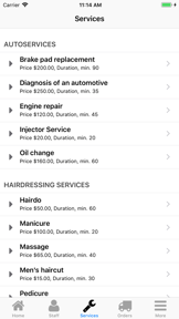 Nano Service Booking screenshot