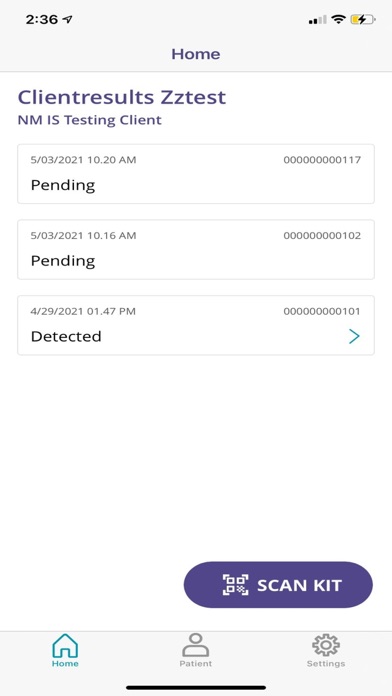 MyNM Client Results Screenshot