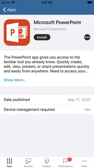 Intune Company Portal iPhone Screenshot 4