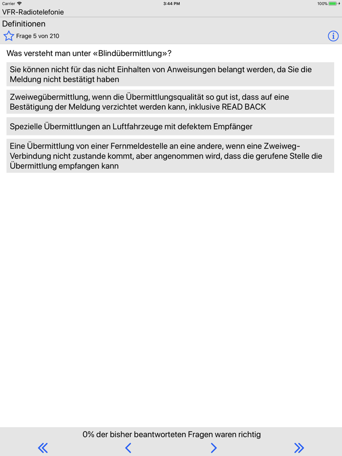 Questions VFR Radio LIGHT