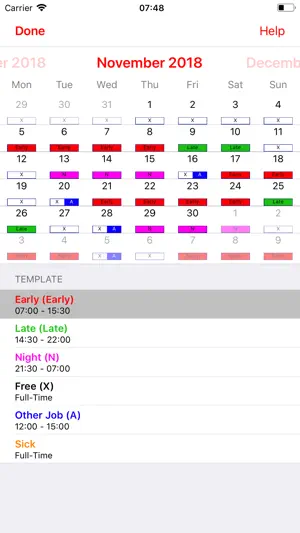 Roster-Calendar screenshot 2