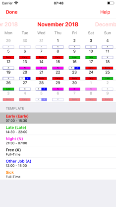 Roster-Calendar screenshot 2