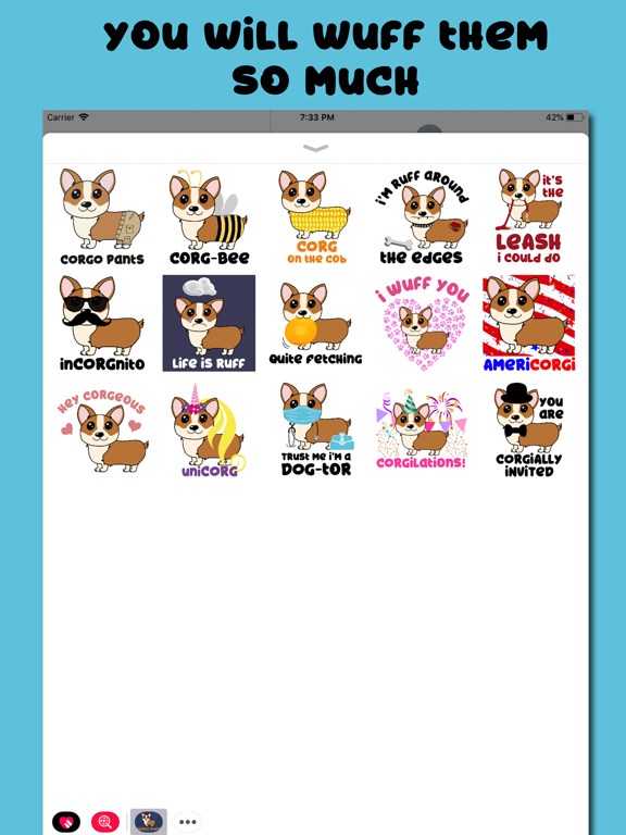 Screenshot #6 pour Corgi Puns - cute dog stickers