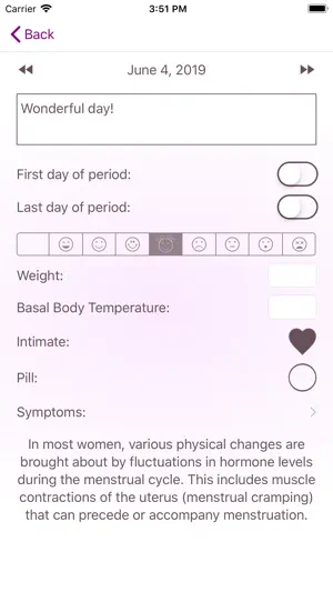 My Period Calendar screenshot 2