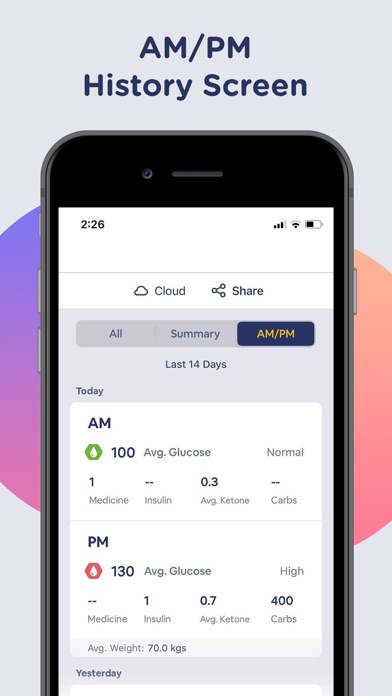 Blood Sugar Tracking Glucobyte Screenshot