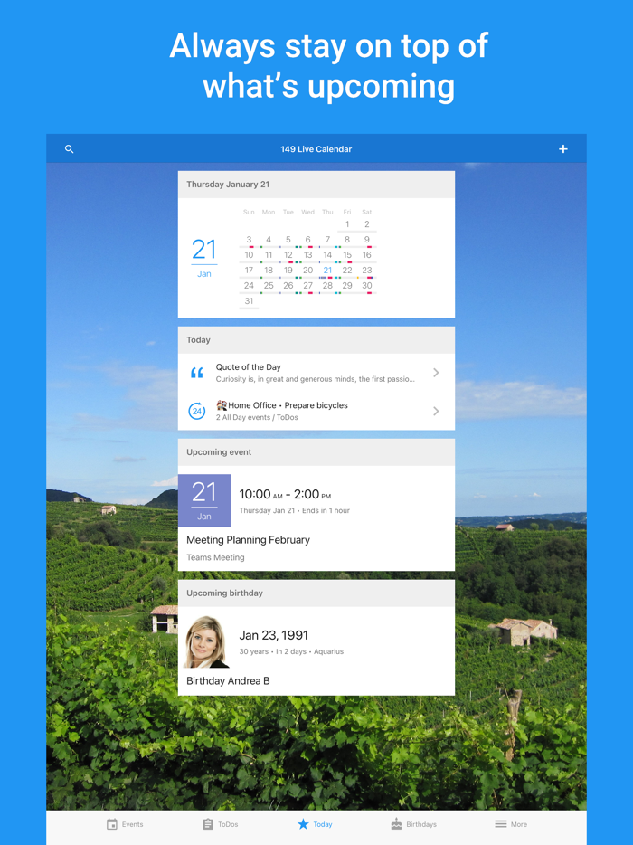 149 Live Calendar and ToDo list
