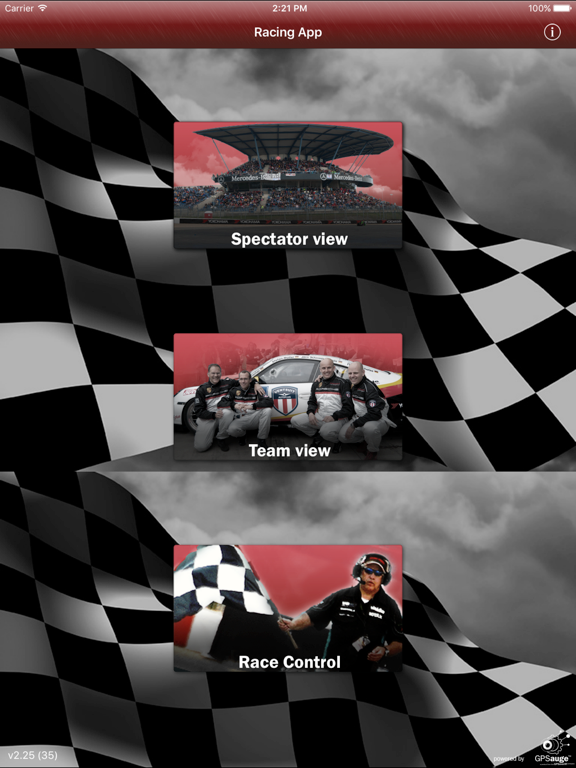 Racing App iPad screenshot 1 - Entertainment app