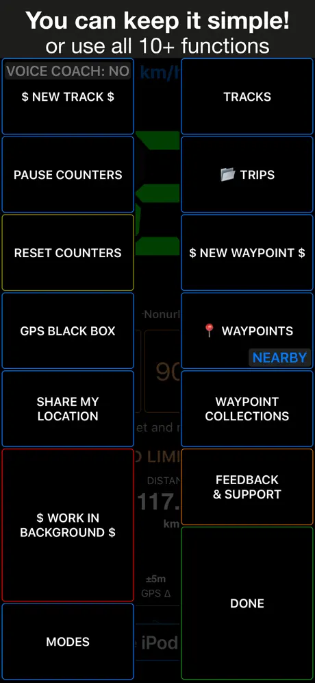 Speedometer 55 Start. GPS Box.