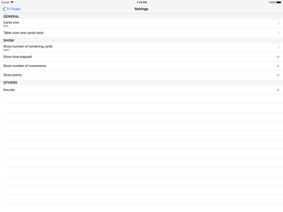 iTri Peaks iPad screenshot