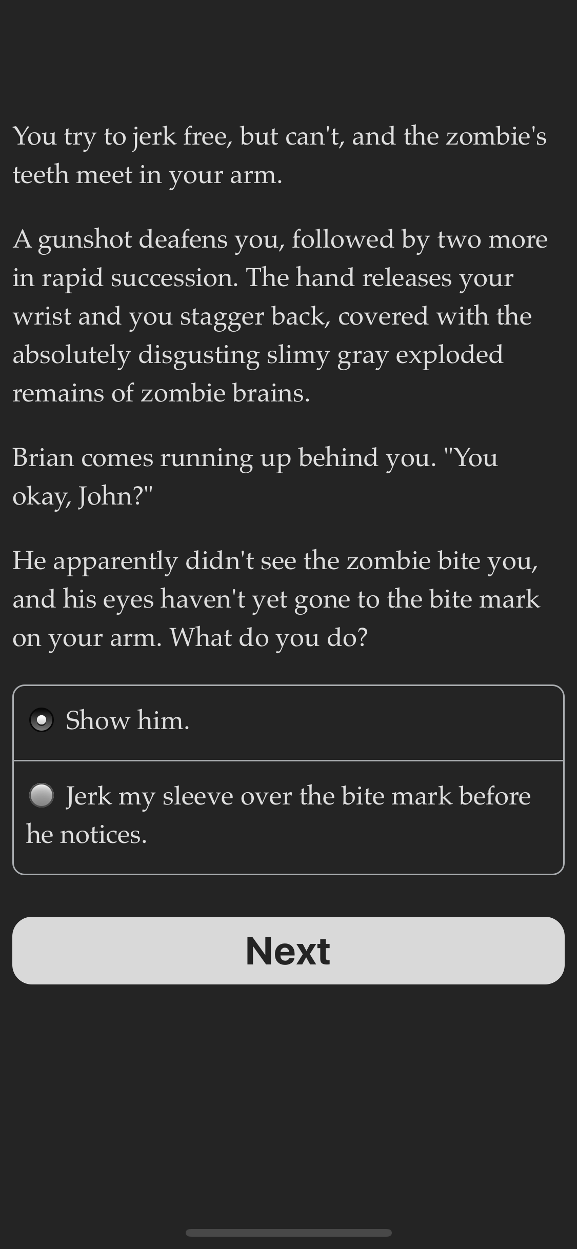 Choice of Zombies