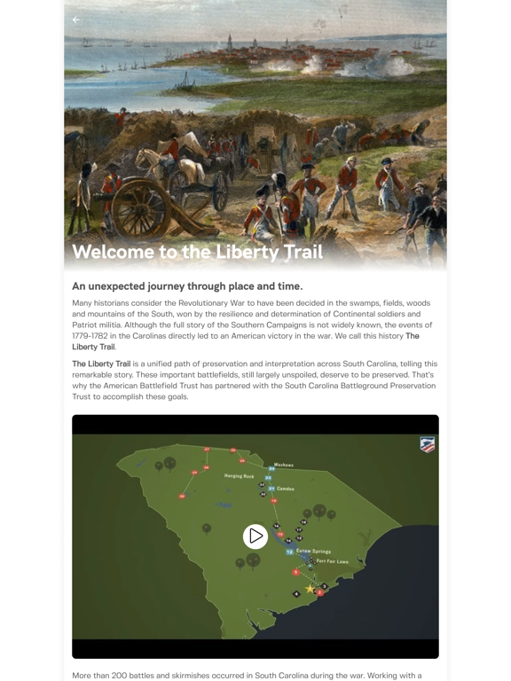 The Liberty Trail S.C. iPad screenshot 3 - Education app