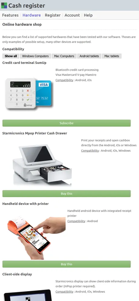 Cash register POS