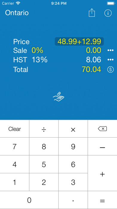 Sales Tax CANADA Calculation Screenshot