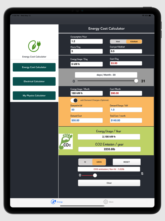 Energy Cost Calculator screenshot 2