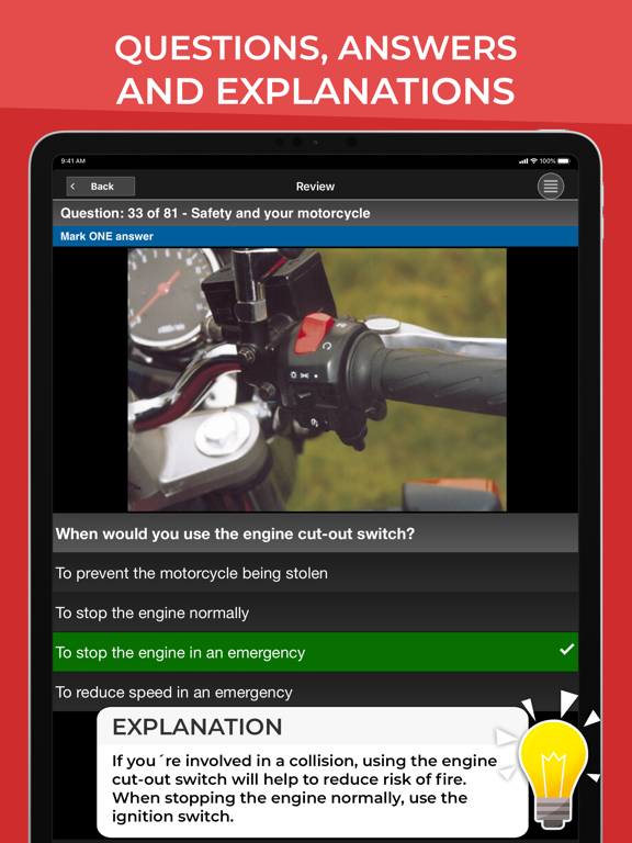 Screenshot #5 pour Motorcycle Theory Test UK 2023