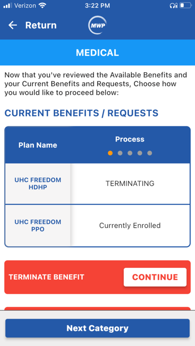 MyWorkplace Benefits Screenshot