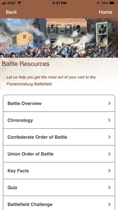 Fredericksburg Battle App Screenshot