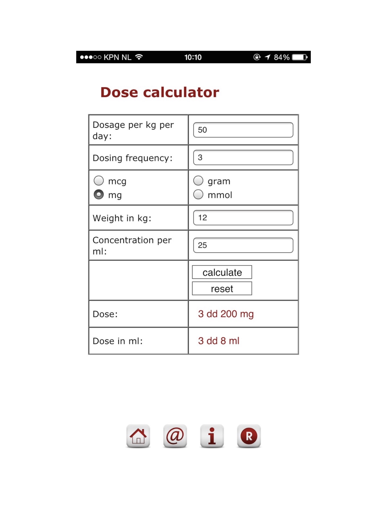 Screenshot 3 of Pediatric dosage calculator