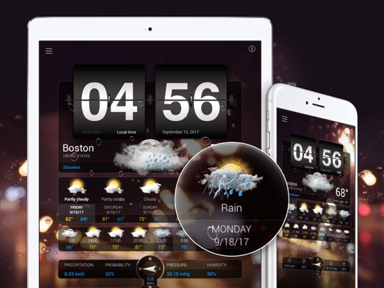 Weer⁺ iPad app afbeelding 1