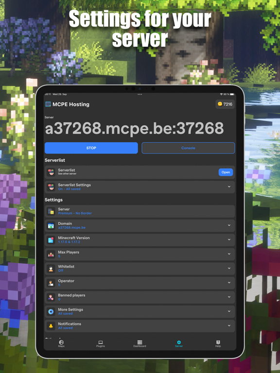 Screenshot #6 pour MCPE Hosting: Minecraft Server