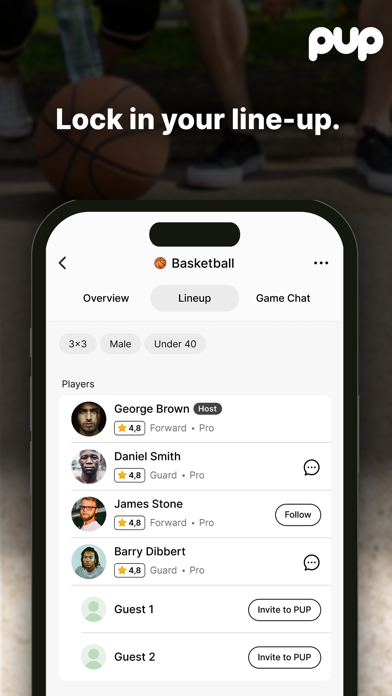 PUP Sports Screenshot