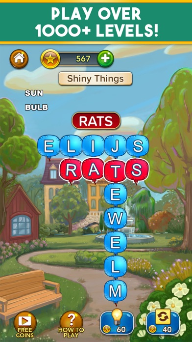 Word Balloons Word Search Game Screenshot