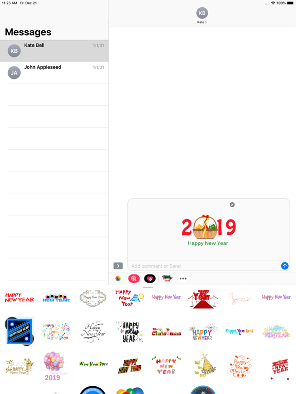 Happy New Year i-Stickers iPad screenshot