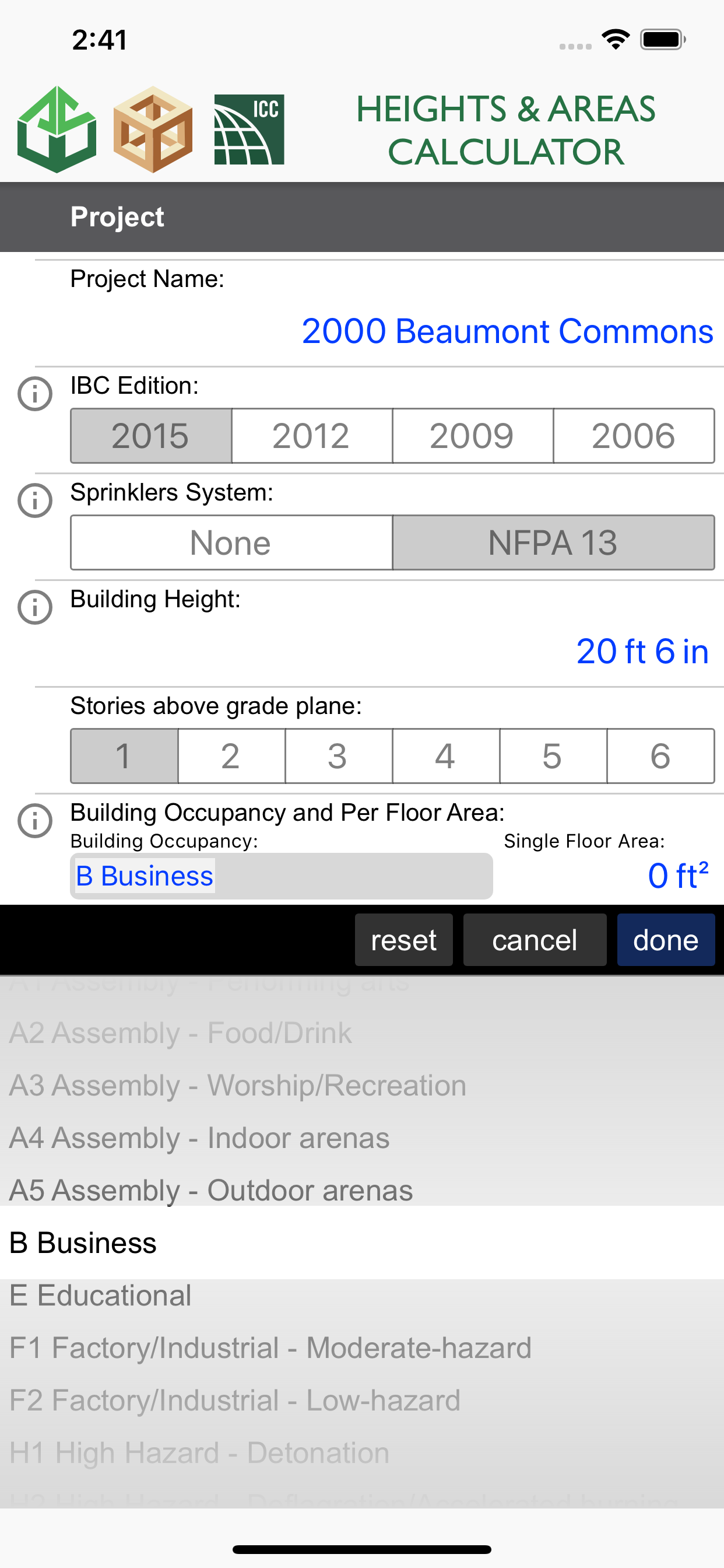 Heights and Areas Calculator