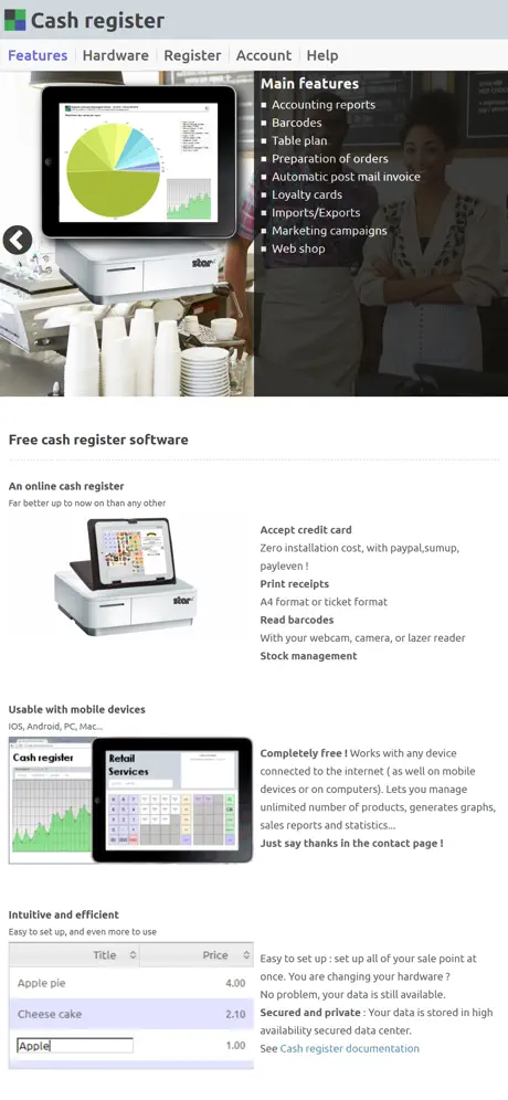 Cash register POS