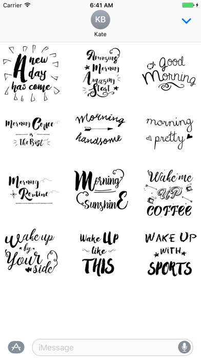 Good Morning Stickers Message Screenshot