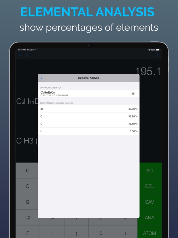Chem_Calculator iPad screenshot 1 - Education app