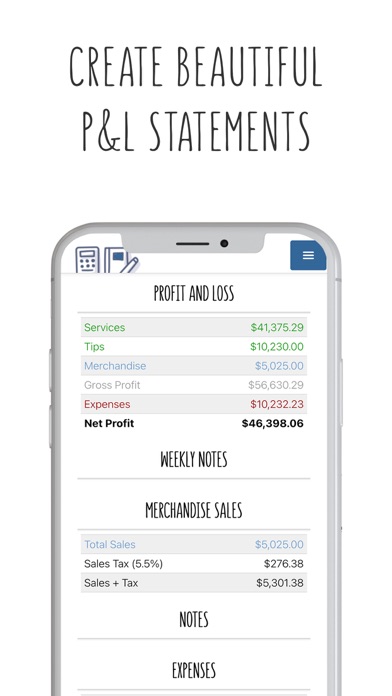 Salon Accounting Screenshot