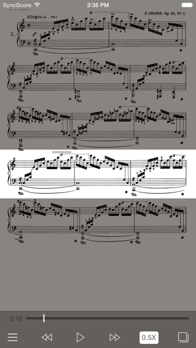 Chopin études - SyncScore Screenshot