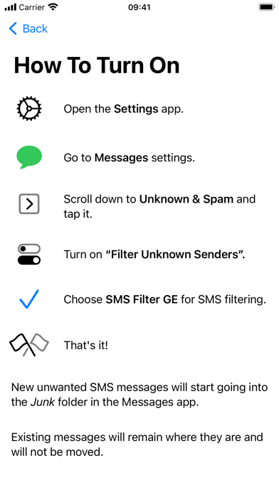 SMS Filter Georgia Screenshot