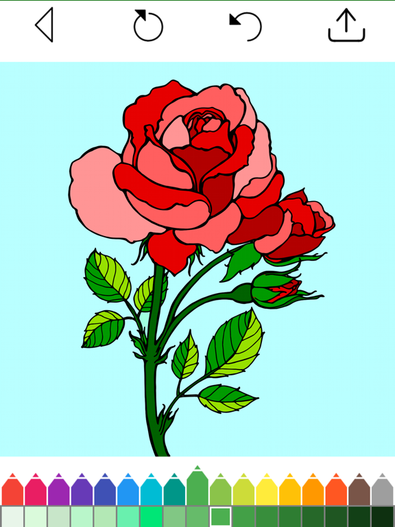 Flowers - Adult Coloring Book iPad screenshot