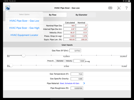 Screenshot #4 pour HVAC Pipe Sizer - Gas Plus
