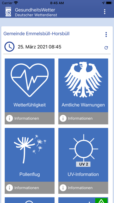 GesundheitsWetter Screenshot