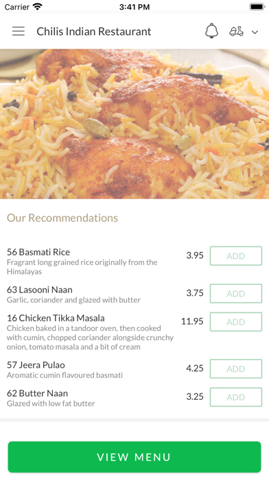 Chilis Indian Restaurant Screenshot