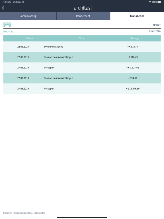 My AXA IM Select iPad screenshot