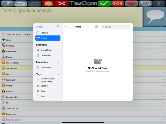 TexCom Text Communicator iPad screenshot 8 - Medical app