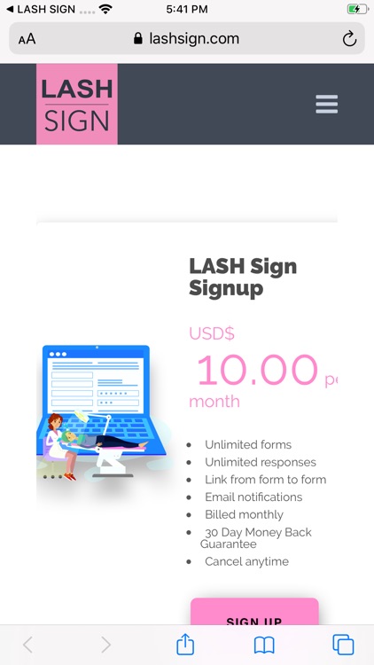 LASH SIGN